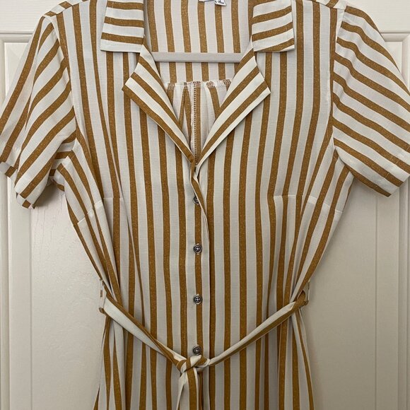 Ten Sixty Sherman Button Front Shirt Striped Dress - Picture 5 of 5
